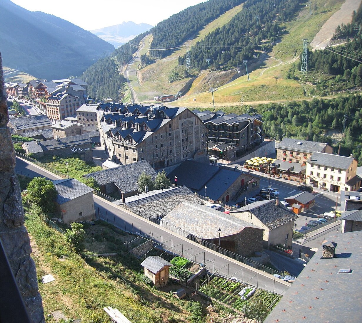 Soldeu village and surrounding mountains